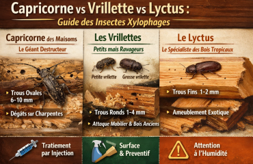Capricorne vs Vrillette vs Lyctus : Guide des Insectes Xylophages